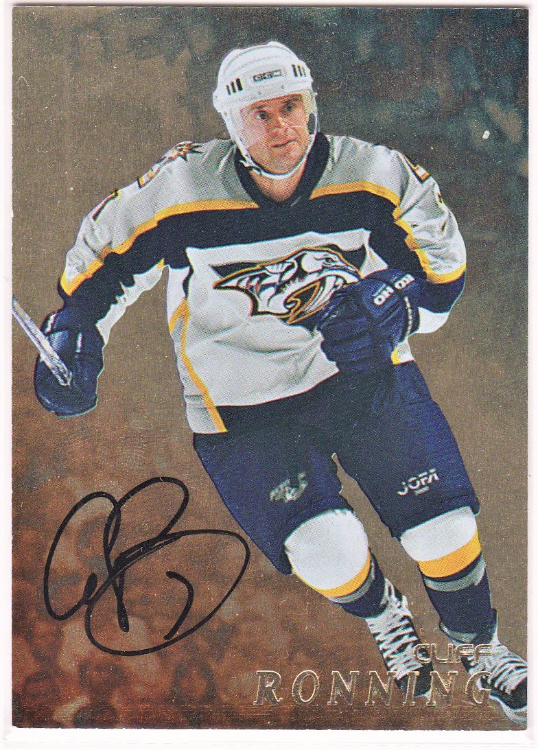 1998-99 Be A Player Autographs Gold #226 Cliff Ronning (image for) 1998-99 Be A Player Autographs Gold #226 Cliff Ronning